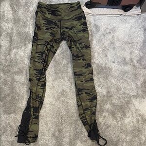 Cloud Chaser Camouflage Leggings with Lace-Up Detail